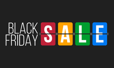 black friday sale, colorful flip board with dark background vector illustration