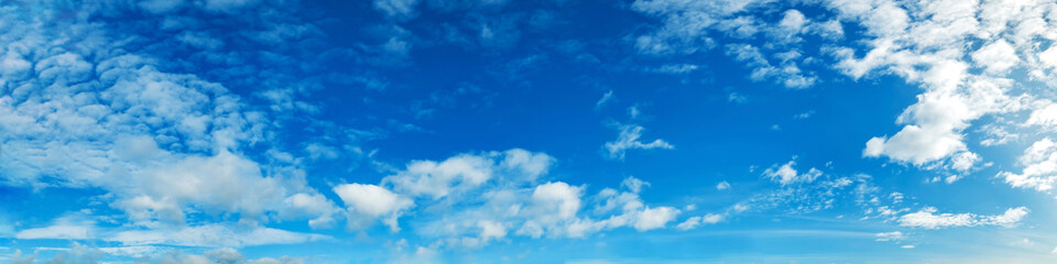 Panorama sky with cloud on a sunny day. Beautiful cirrus cloud.