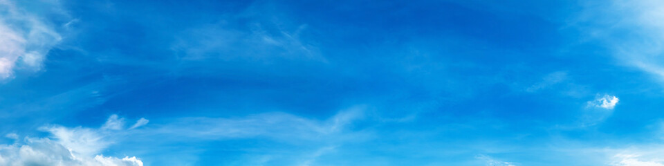 Panorama sky with cloud on a sunny day. Beautiful cirrus cloud.