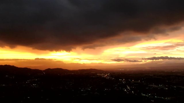 Escazu, Costa Rica Sunset Timelapse with a drone