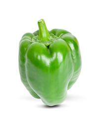 Green pepper on white background