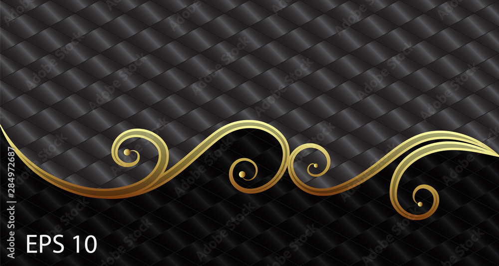 Wall mural black and gold vector geometric elegant background. - Wall murals