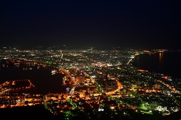 Fototapeta na wymiar 函館山展望台から見た函館市内の夜景＠北海道