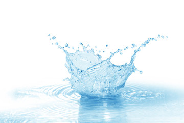 water splash isolated on white background, water