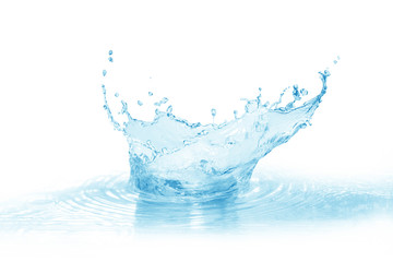 water splash isolated on white background, water