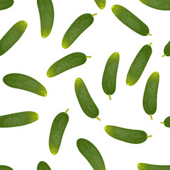 Seamless pattern background with cucumbers.