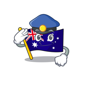 Police Australian Flag Clings To Cartoon Wall