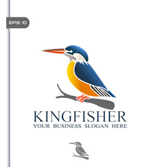 Vector illustration of Kingfisher bird icon