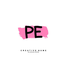 P E PE Initial logo template vector. Letter logo concept
