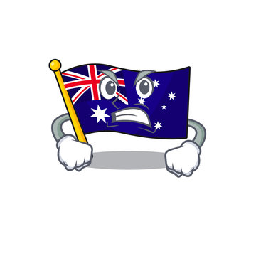 Angry flag australia in the character shape