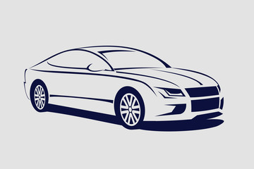 Vector illustration of sedan line  art