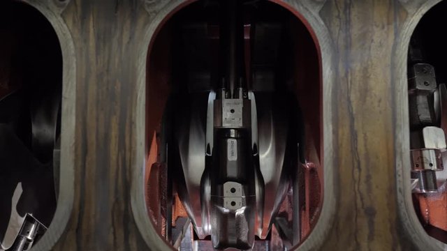 Crankshaft in crankcase of diesel engine