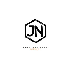 J N JN Initial logo template vector. Letter logo concept.