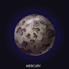 Planet Mercury cartoon vector illustration