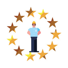 flat design people happy labor day