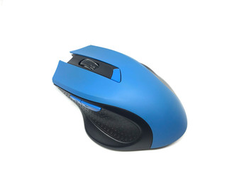 Computer Blue Mouse Isolated on White stock photo