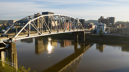 Fototapeta na wymiar South Side Bridge over Kanawha River Charleston West Virginia State Capitol