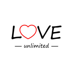 Love unlimited - Vector illustration design for banner, t shirt graphics, fashion prints, slogan tees, stickers, cards, labels, posters and other creative uses
