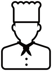 Worker avatar icon illustration (upper body) / chef, cook 