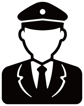 Worker avatar icon illustration (upper body) / police man, bus driver