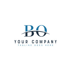 Initial letter BQ, overlapping movement swoosh horizon logo company design inspiration in blue and gray color vector