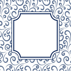 Chinese Porcelain Style Background, Template, The Sea Wave Pattern 