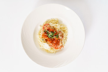 spaghetti with meatballs