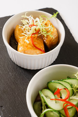 smoked salmon with cucumber