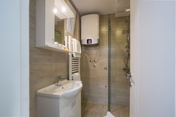 Interior of a small bathroom