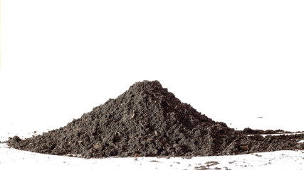pile of soil isolated on white background