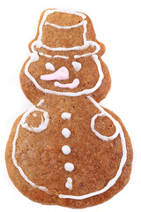 christmas ginger snow man pig isolated
