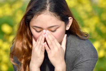 A Female With Allergies