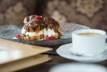 profiteroles with strawberry