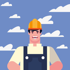 flat design people happy labor day