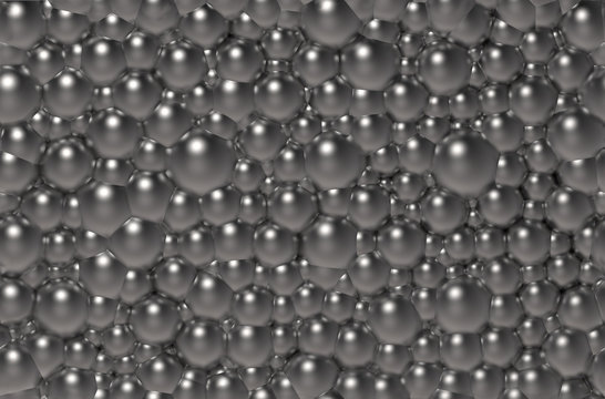 High quality gray color seamless realistic bubbles texture with the effect of depth of field. 3d illustration © StudioIlanP