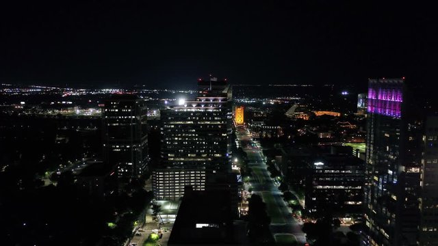 Aerial California Sacramento May 2019 Night 30mm 4K Inspire 2  Aerial video of downtown Sacramento at night.