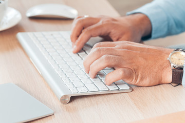 business man working in an office at his workplace
