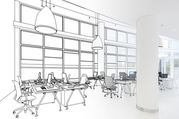 Fototapeta premium Modern Office Conception 03 (draft) - 3d illustration