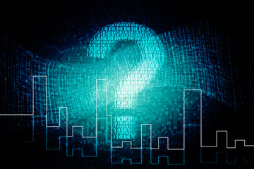 2d illustration question mark