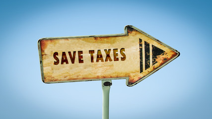 Street Sign Save Taxes