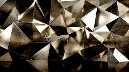 Abstract triangle crystal background. 3d illustration, 3d rendering.