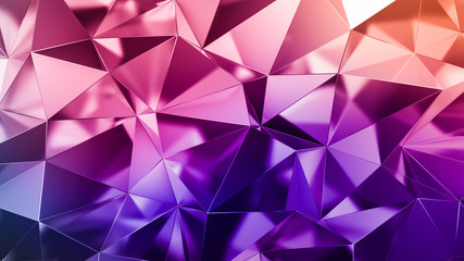 Abstract triangle crystal background. 3d illustration, 3d rendering.