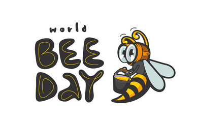 World Bee Day Vector Design Template.
