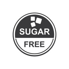 Sugar free vector icon for no sugar added product.