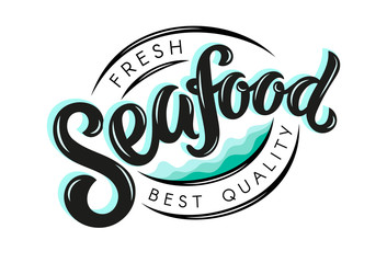 Seafood brushlettering