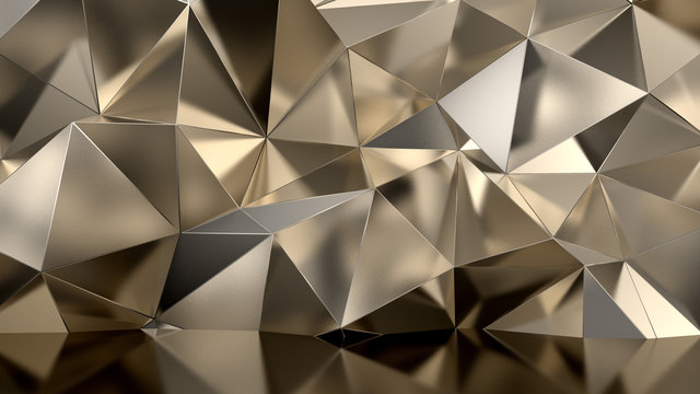 Abstract triangle crystal background. 3d illustration, 3d rendering.