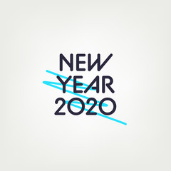 2020 New Year Design Element. Party or Event Invitation Card. Modern Abstract Font. 2020 New Year Typography.