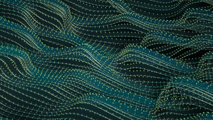 Beautiful bead ribbon holiday background. 3d illustration, 3d rendering.