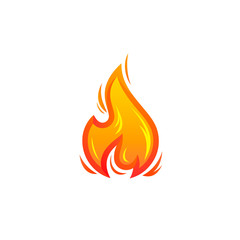Fire flame abstract vector icon.