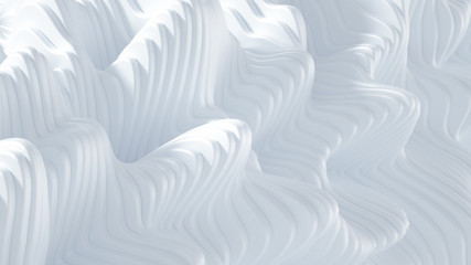 Elegant smooth wave lines background. 3d illustration, 3d rendering.